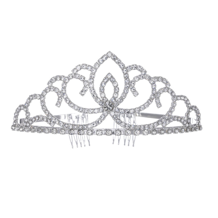 Crown tiara hairpiece with comb