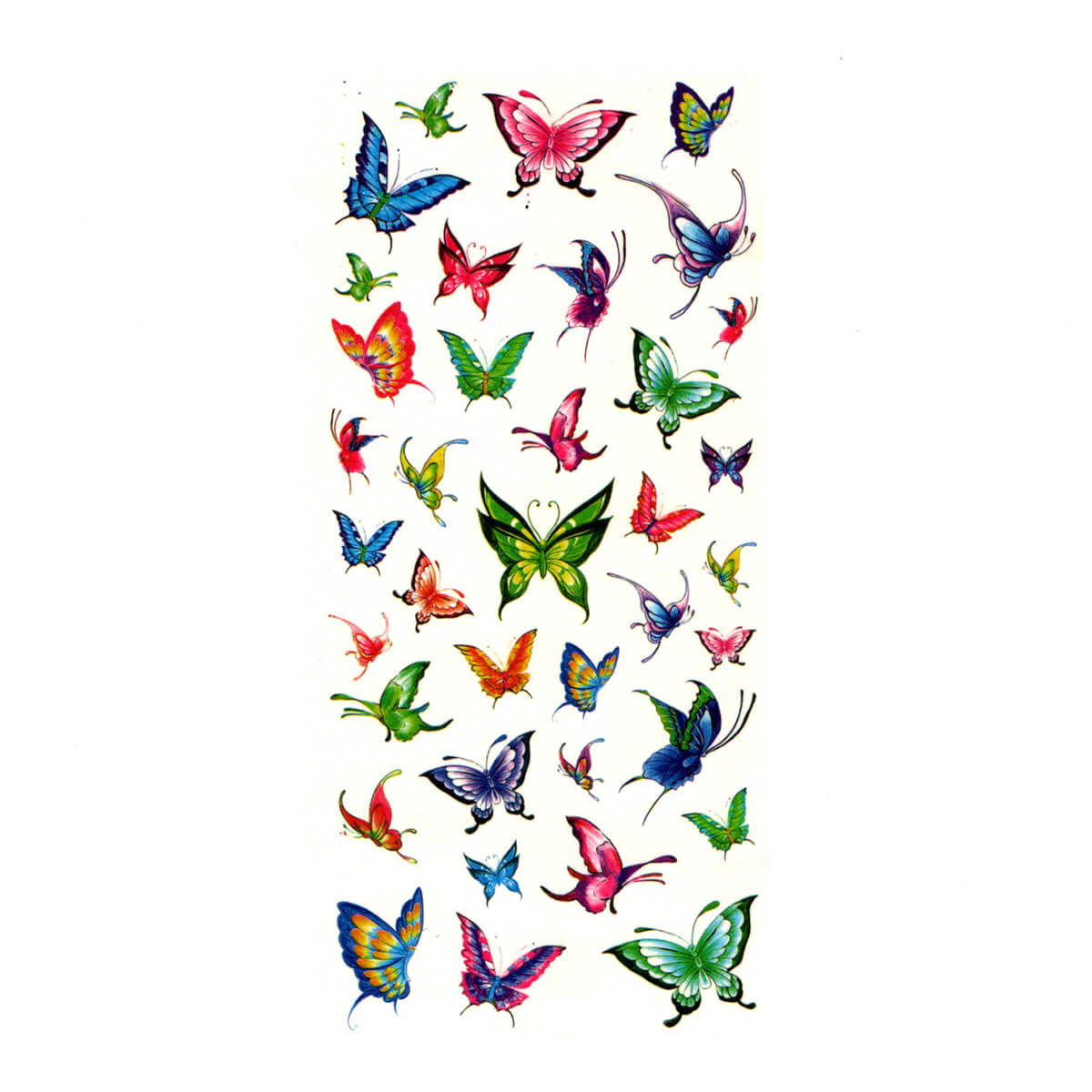 Transfer tattoo butterfly 37pcs sheet