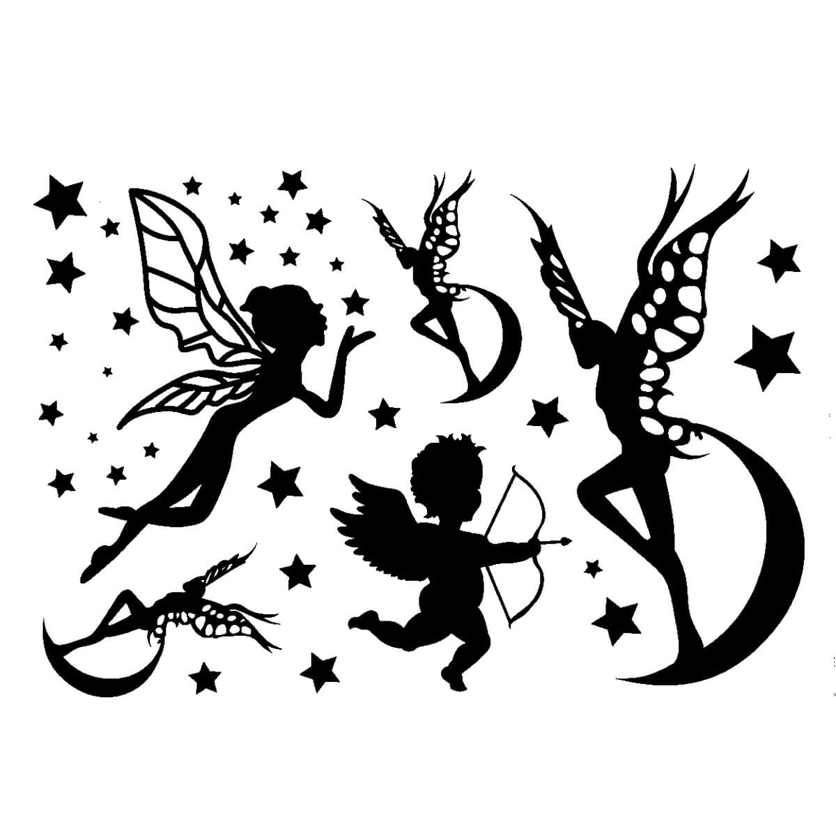 Transfer tattoo fairy and star 5pcs sheet