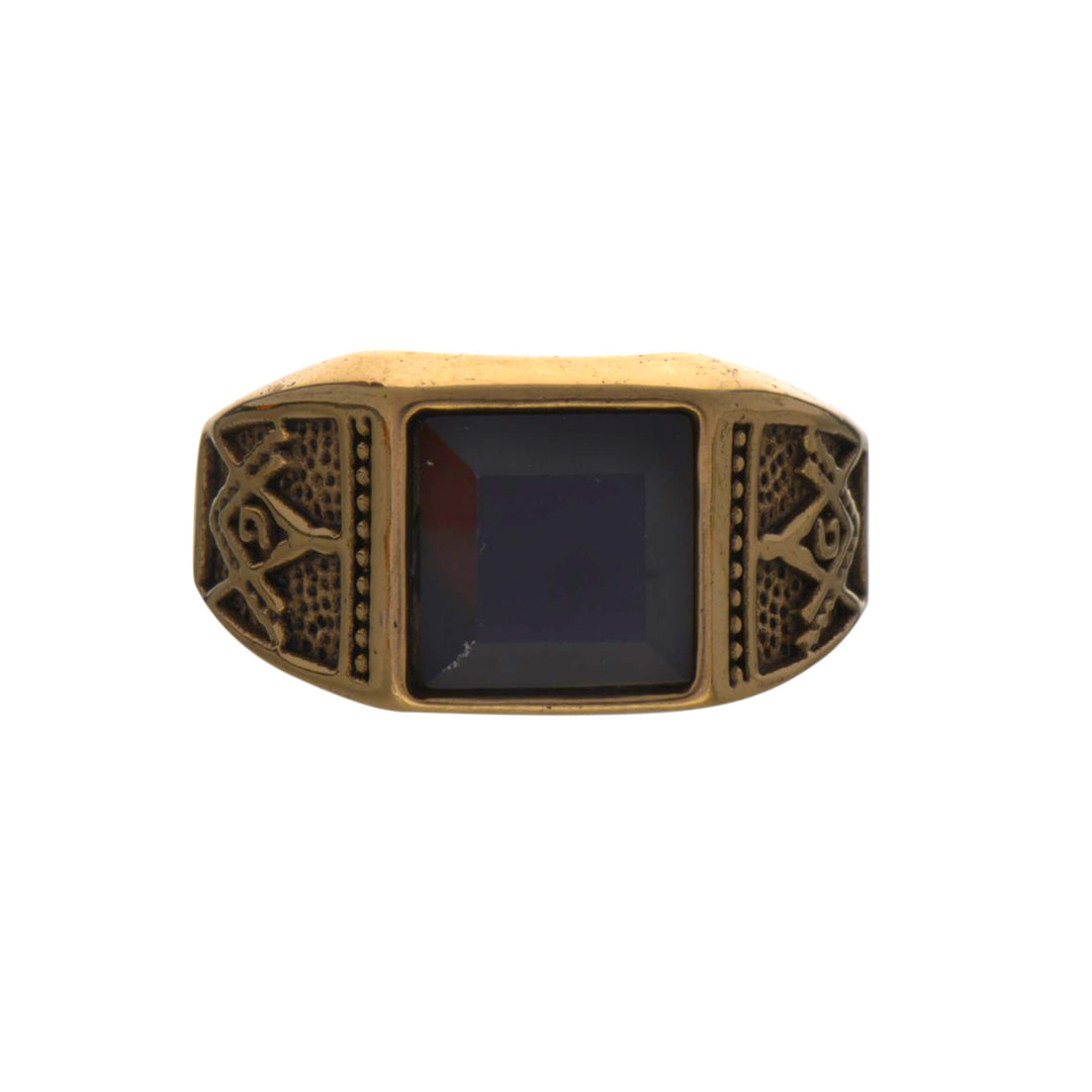 Black stoned wedding ring (steel 316L)