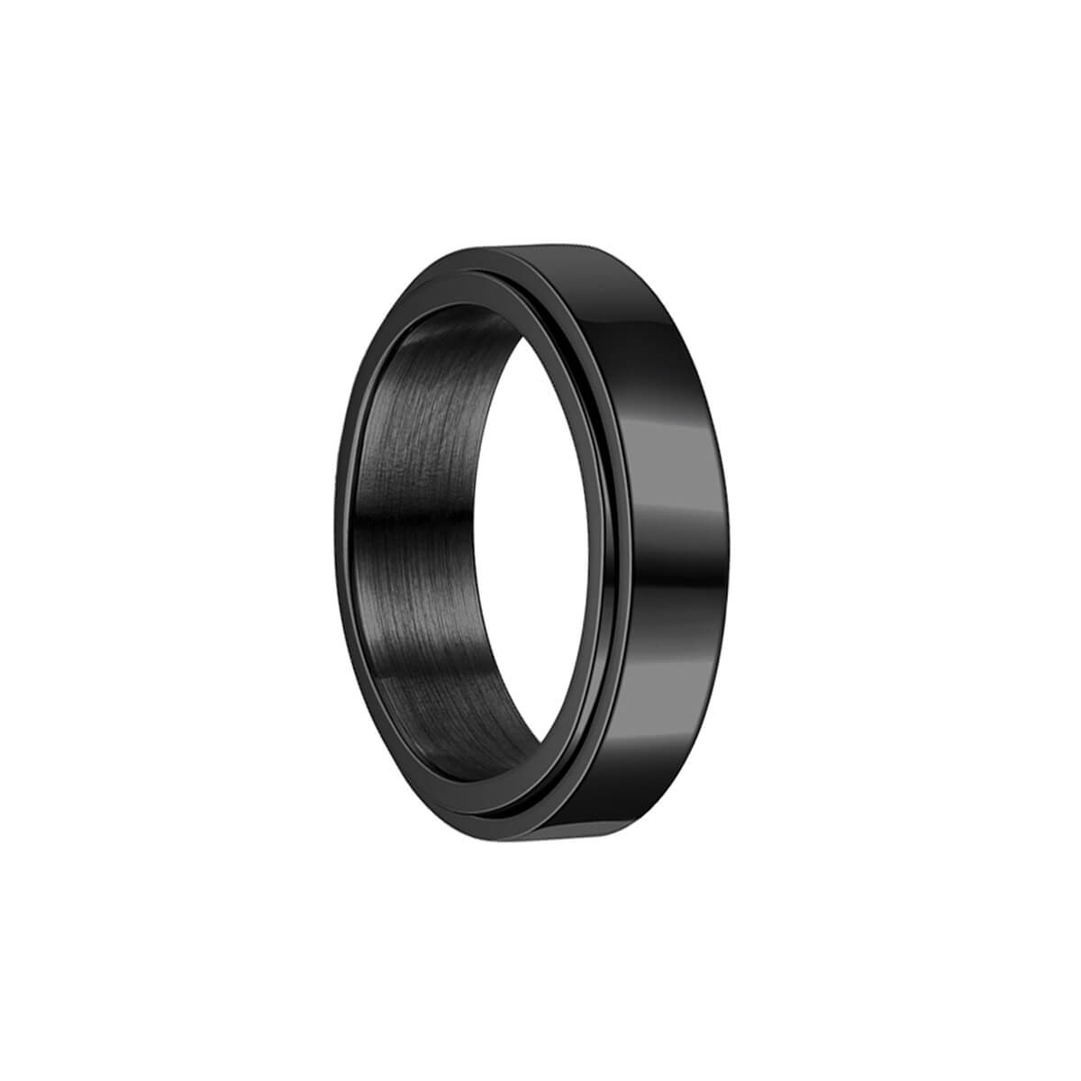 Black spinner ring anti-stress ring (steel 316L)