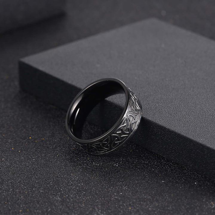 Textured dark steel ring 8mm (steel 316L)