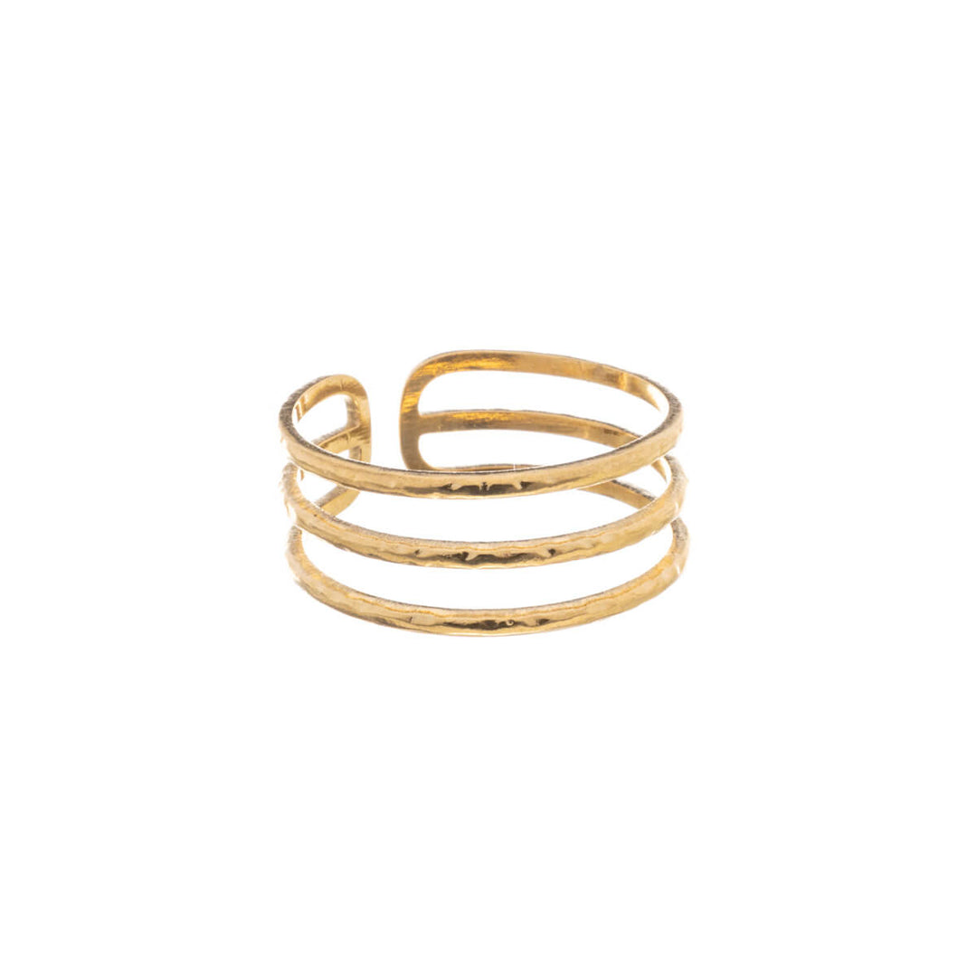 Kolmirivinen sormus (teräs 316L)