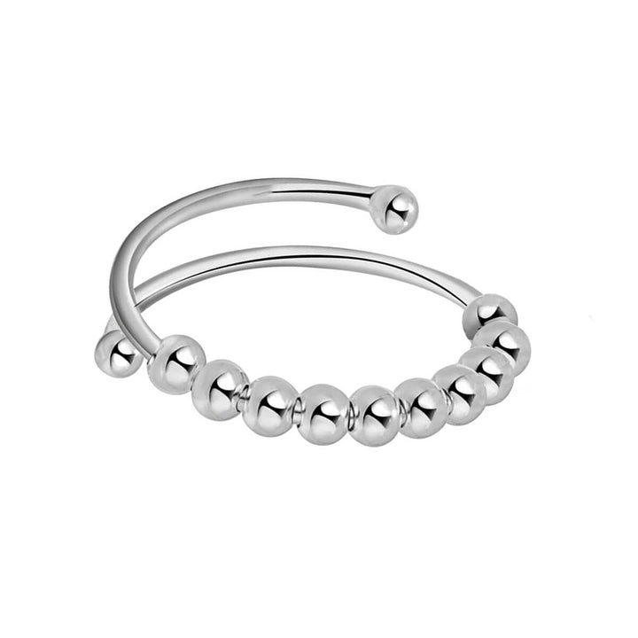 Drehbarer Anti-Stress-Ring mit 10 Perlen (Stahl 316L)