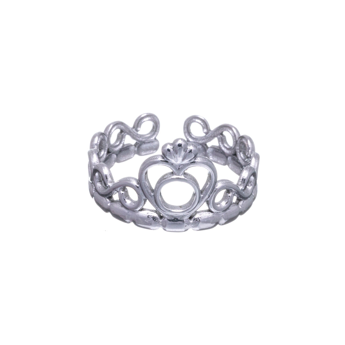 Crown ring with star (Steel 316L)