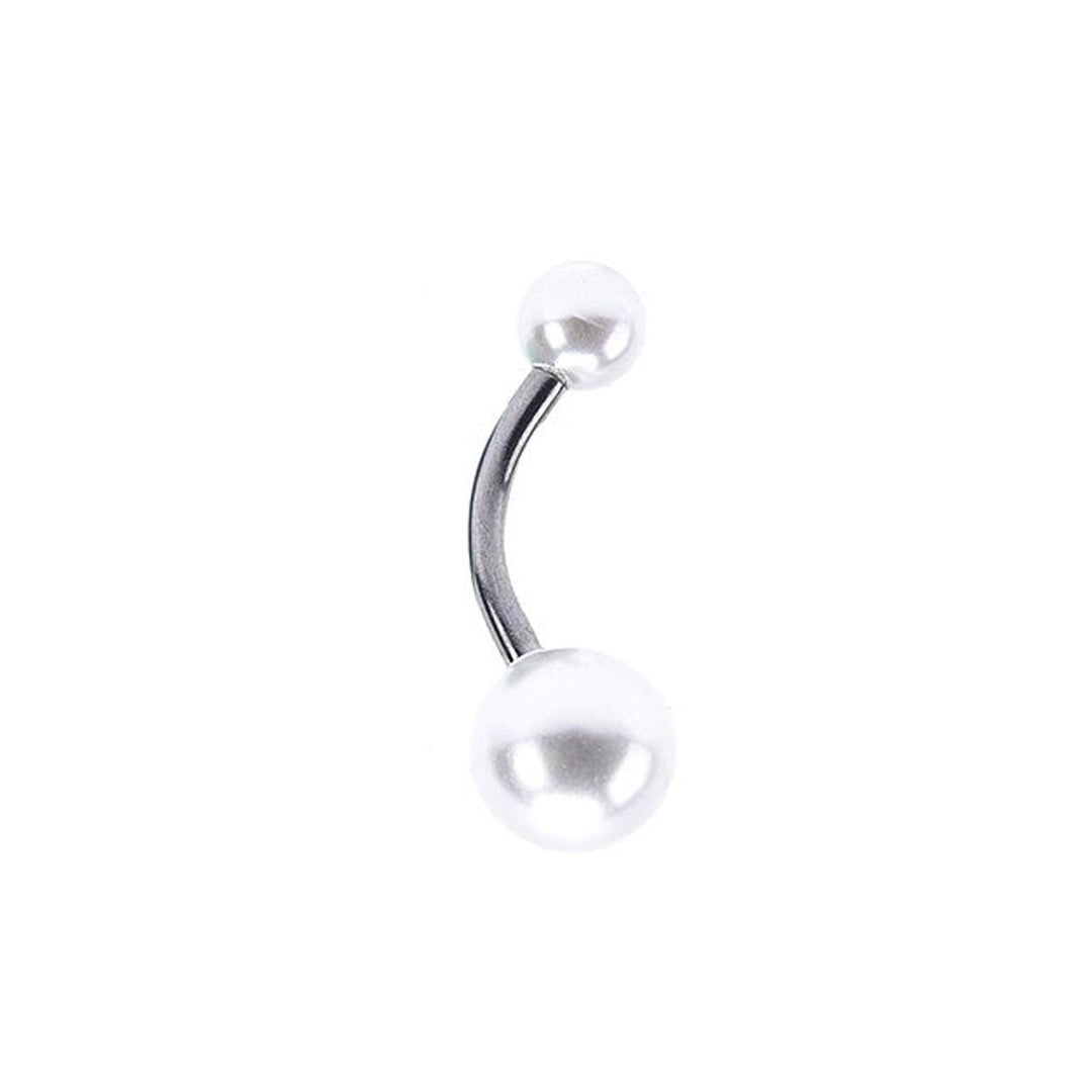 Pearl belly button chain (Steel 316L)