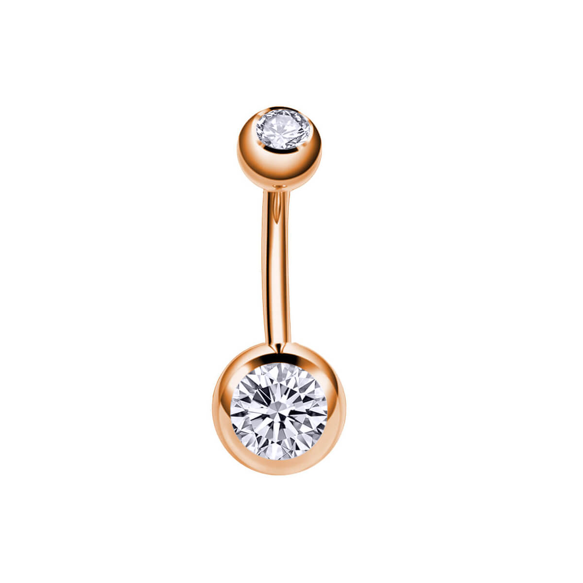 Rose gold plated stone button earring 10mm (Steel 316L)