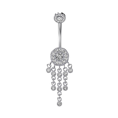 Elegant hanging belly button earring (steel 316L)