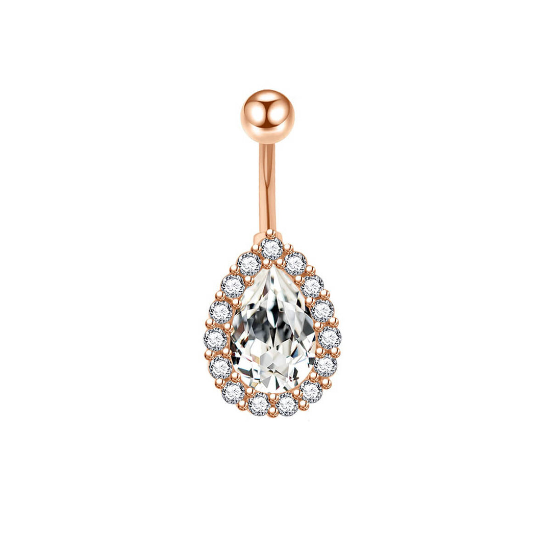 Pisara cubic zirconia button earring (steel 316L)