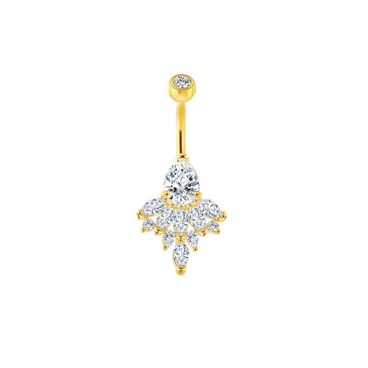 Pisara cubic zirconia button earring (steel 316L)