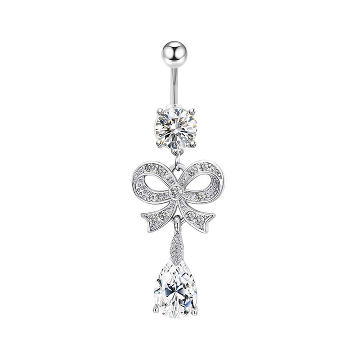 Zirconia bow on a button earring (steel 316L)