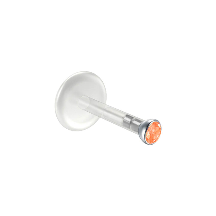 Muovinen labret kivellinen huulikoru 1.2mm 8mm (bioplastic)