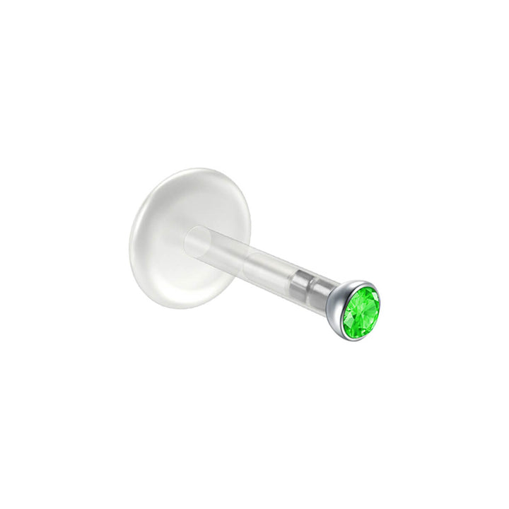 Muovinen labret kivellinen huulikoru 1.2mm 8mm (bioplastic)