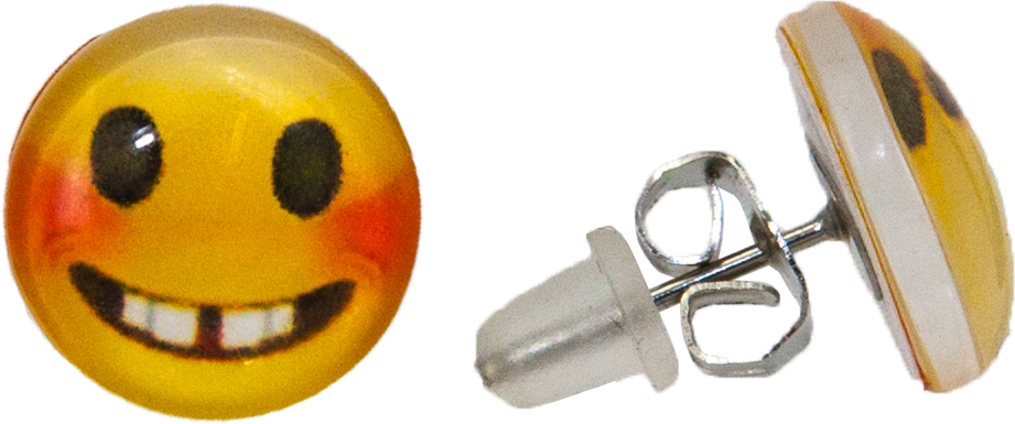 Emoji hymyilevä hampailla korvakorut