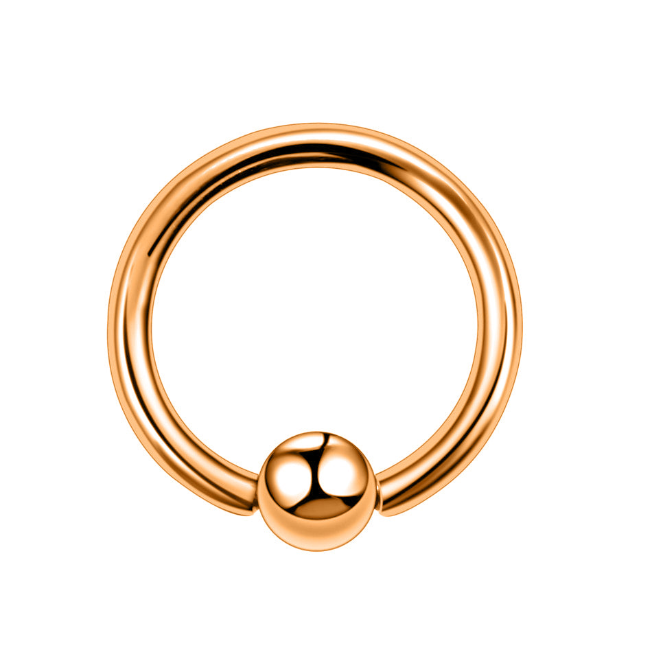 Ball piercing ring rose gold 1.2mm (Steel 316L)
