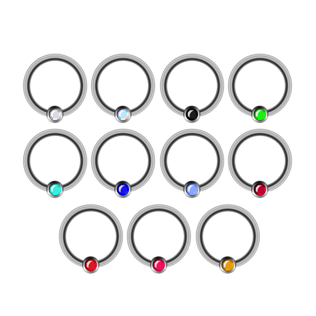 Stein-Piercing-Ring 1,2 mm (Stahl 316L)