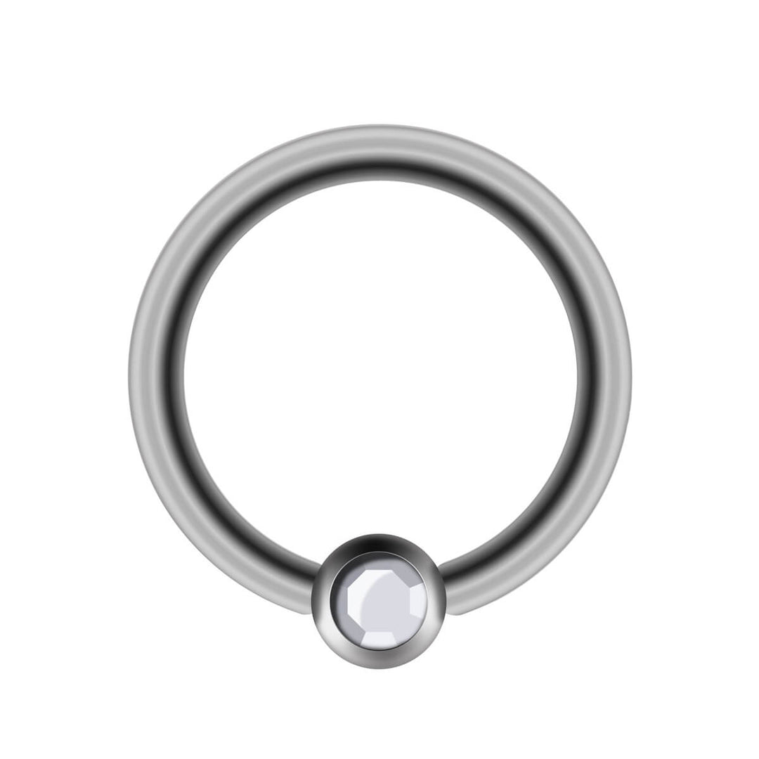 Stein-Piercing-Ring 1,2 mm (Stahl 316L)