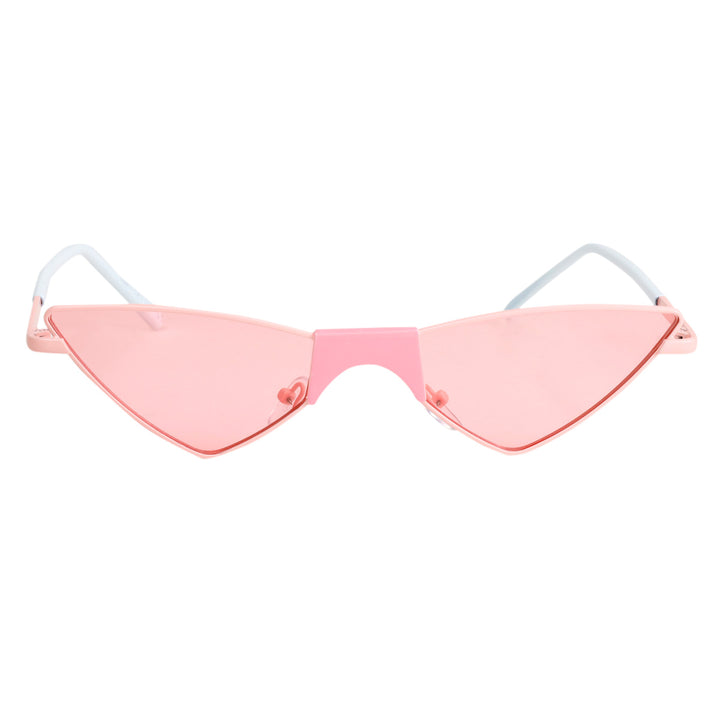 Cat-like sunglasses with coloured lenses