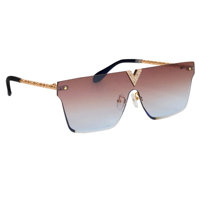 Flat lined glitter sunglasses