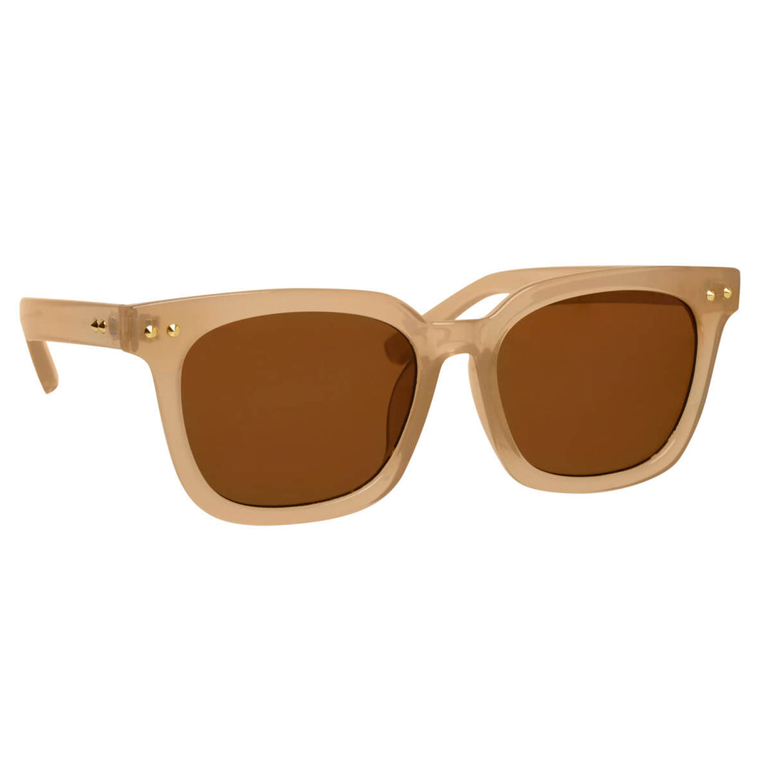 Angular sunglasses with rivet decorations