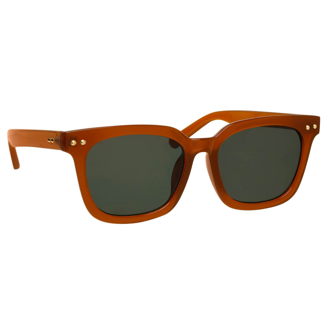 Angular sunglasses with rivet decorations