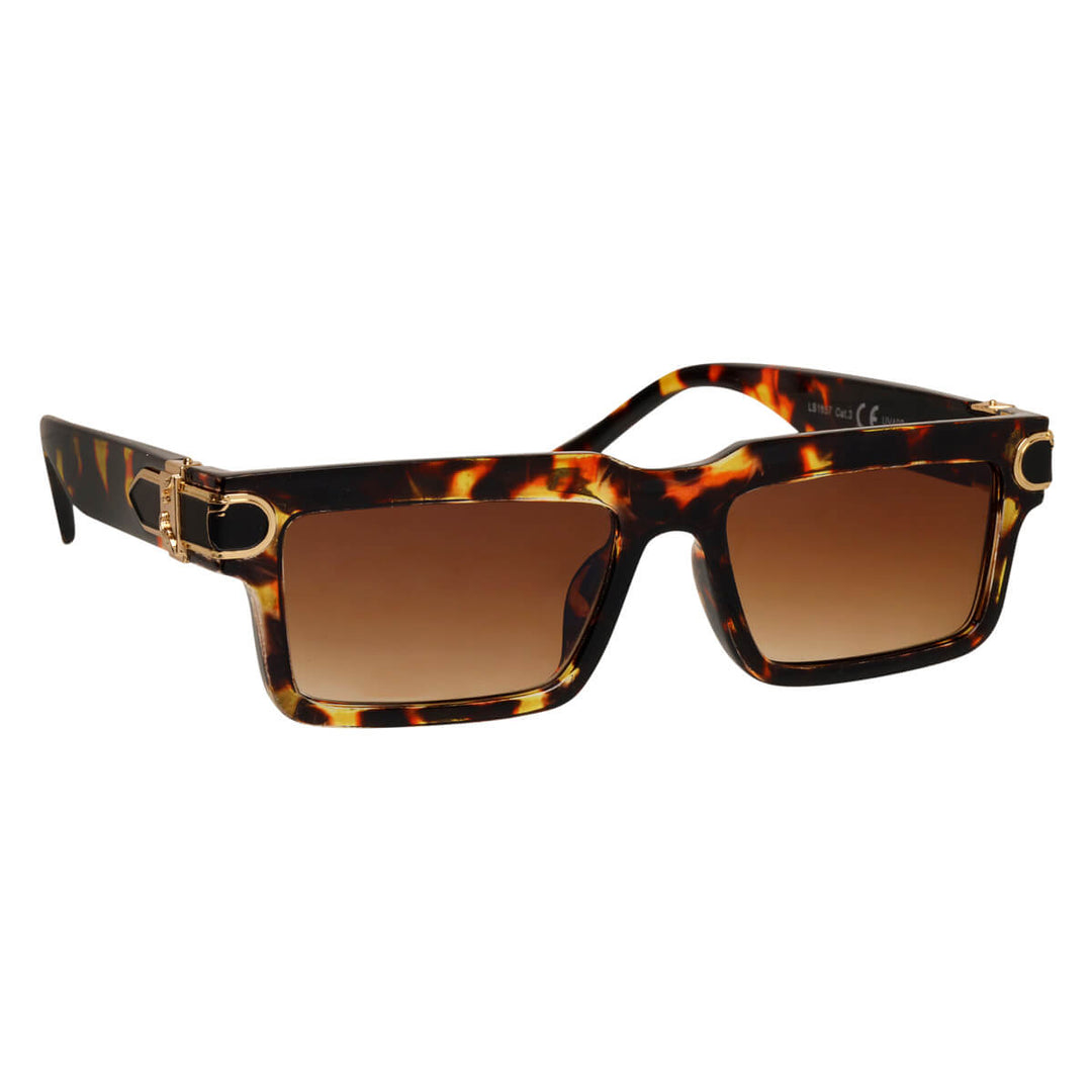 Rectangular sunglasses with decoration