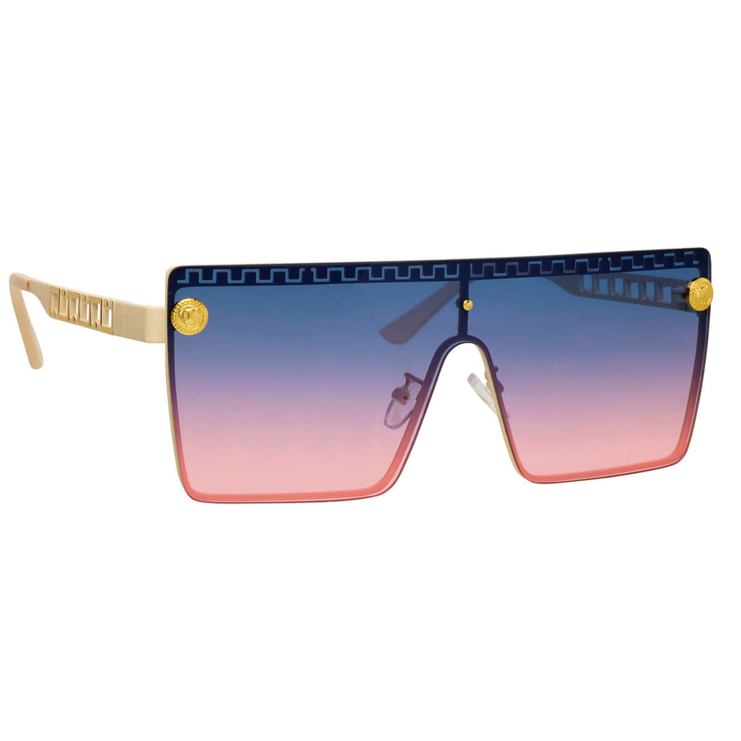 Gemusterte Sonnenbrille mit Dekoration