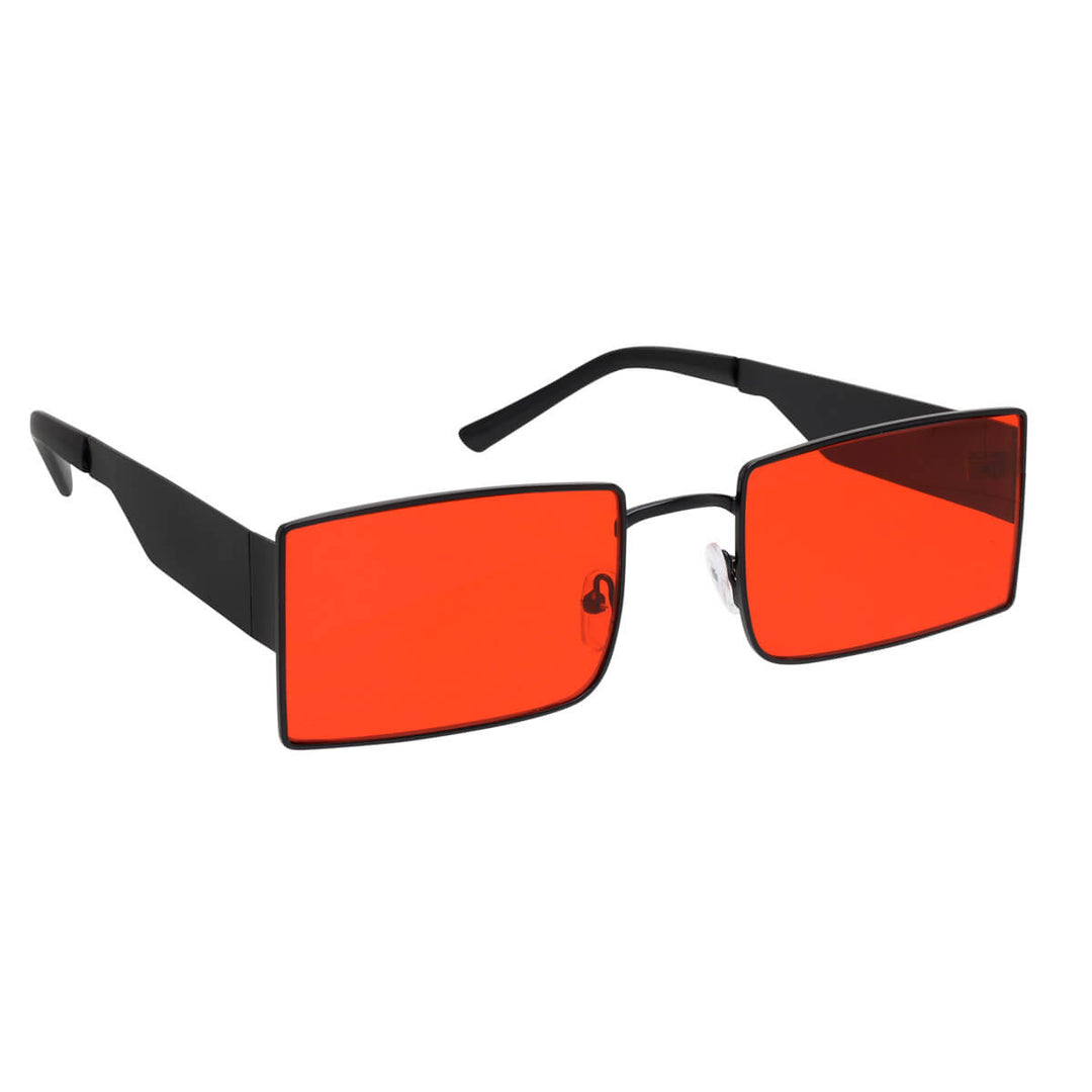 Rectangular sunglasses with metal frames