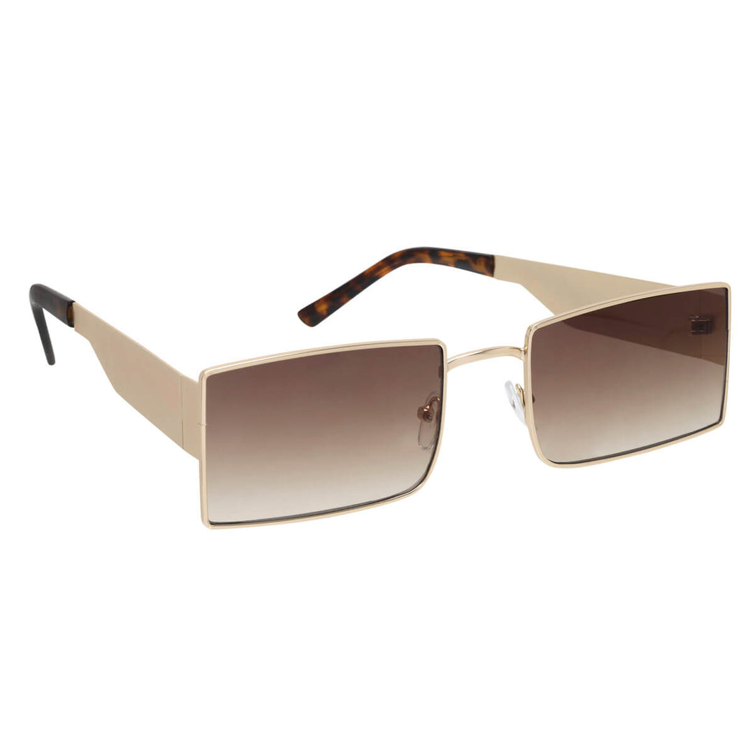 Rectangular sunglasses with metal frames