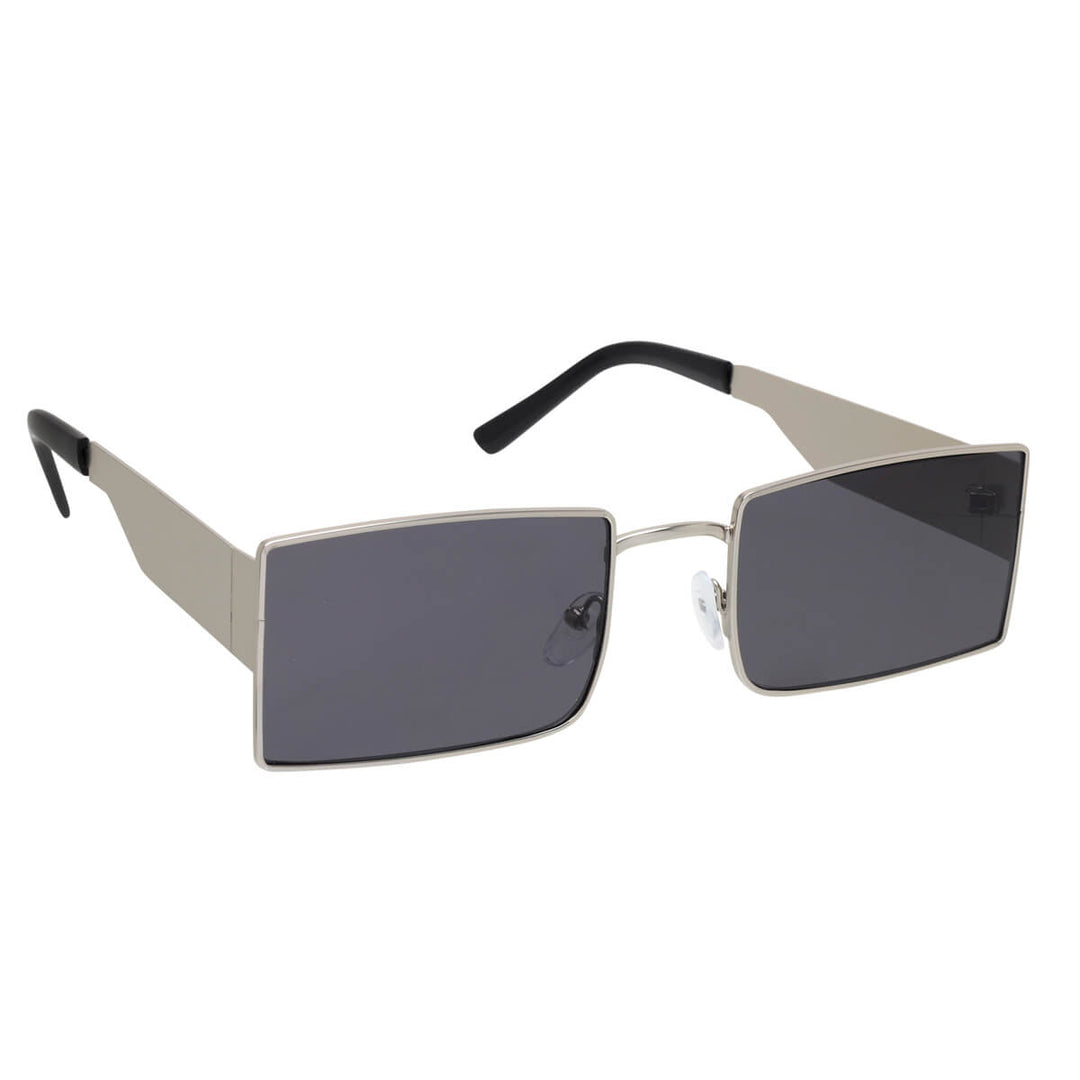 Rectangular sunglasses with metal frames