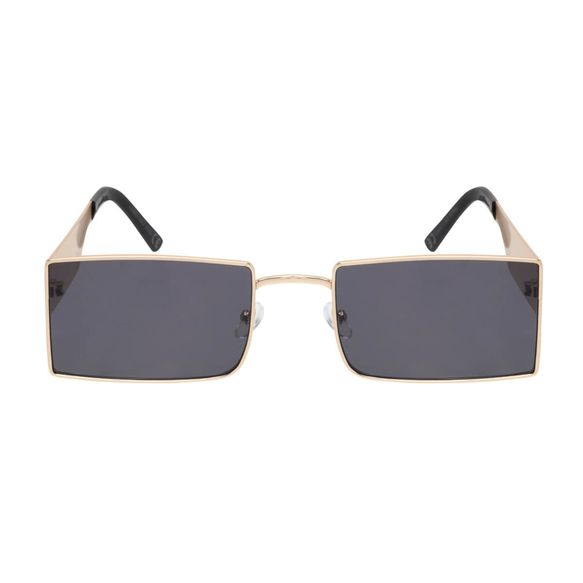 Rectangular sunglasses with metal frames