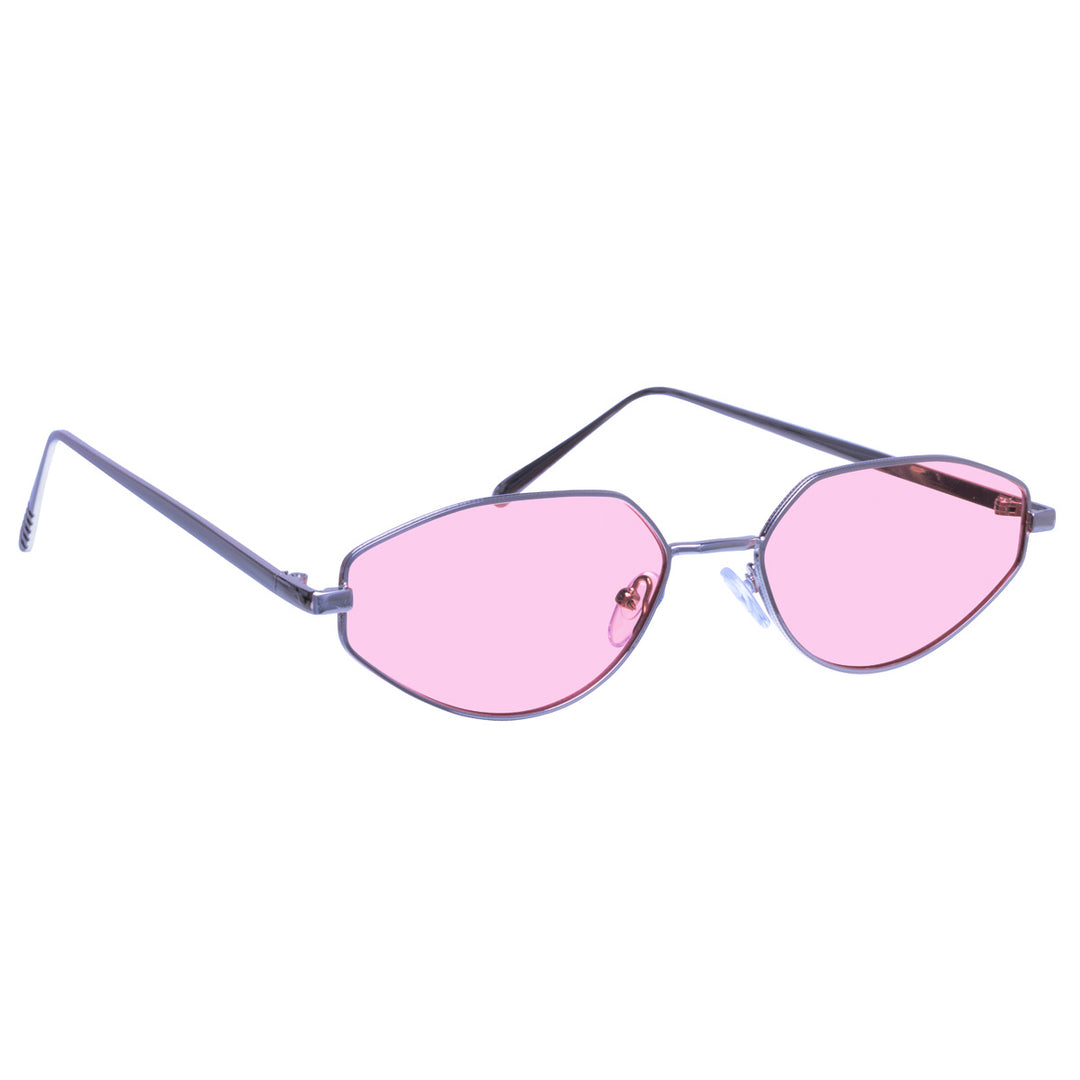 Eckige ovale Sonnenbrille mit Metallrahmen