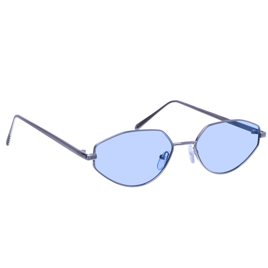 Eckige ovale Sonnenbrille mit Metallrahmen