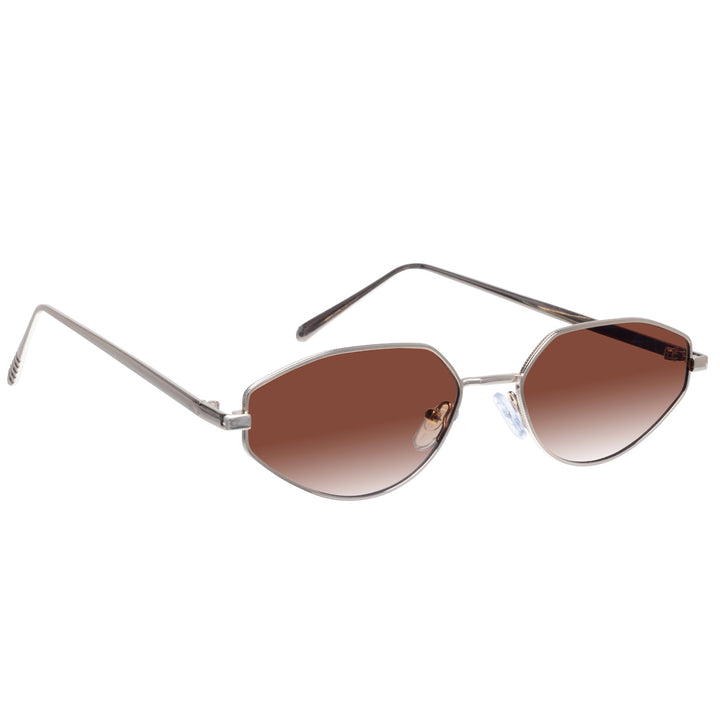 Eckige ovale Sonnenbrille mit Metallrahmen