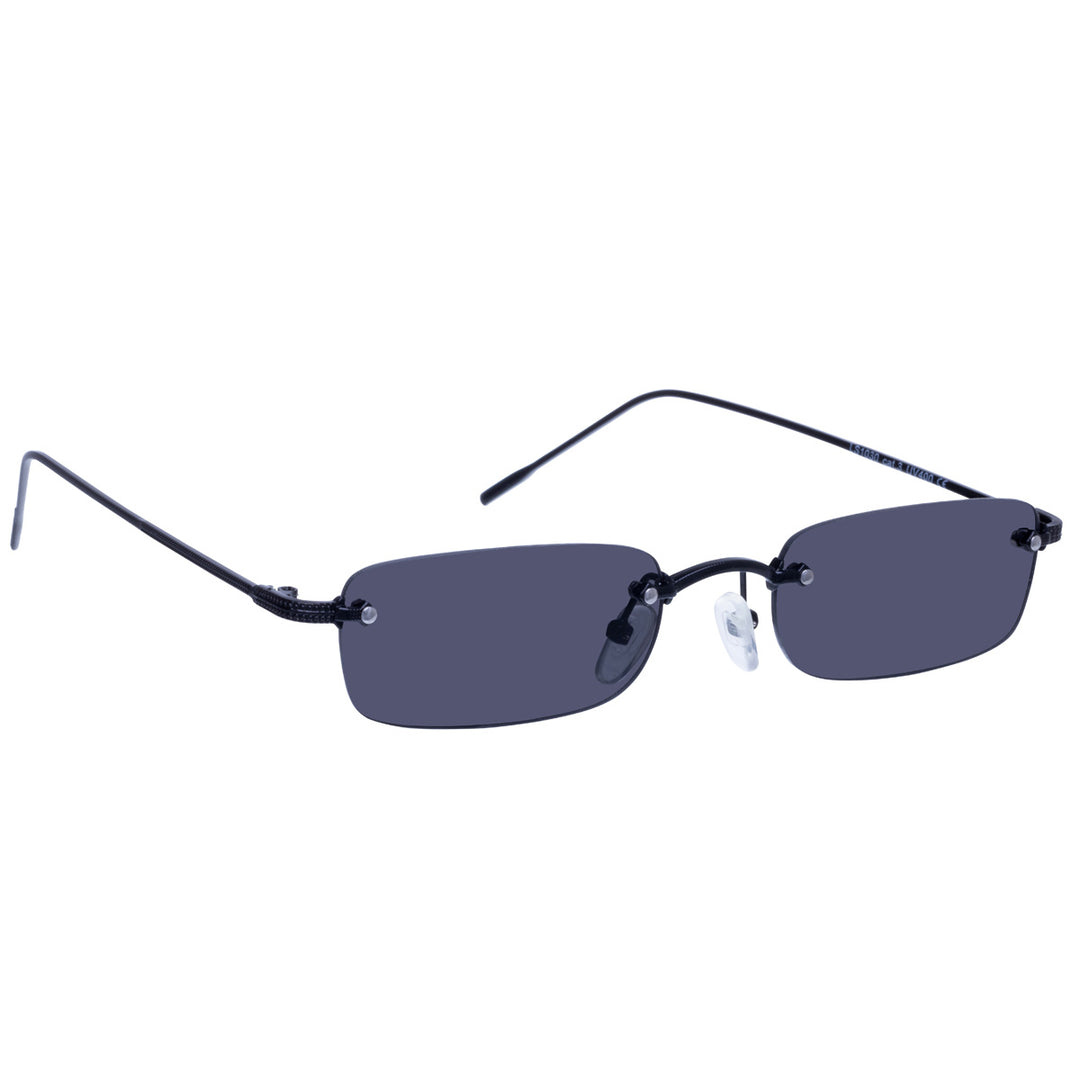 Low rectangular sunglasses without frames