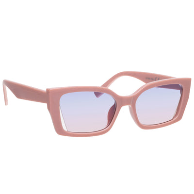 Rectangular angled sunglasses with open lens