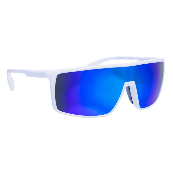 Sportliche bunte Sonnenbrille mit flachem Deckel