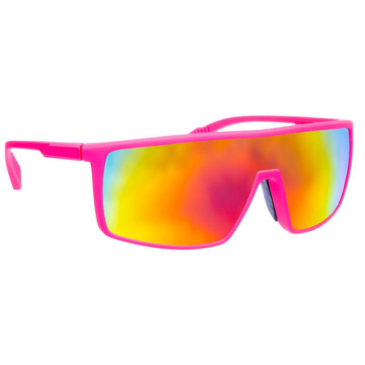 Sportliche bunte Sonnenbrille mit flachem Deckel