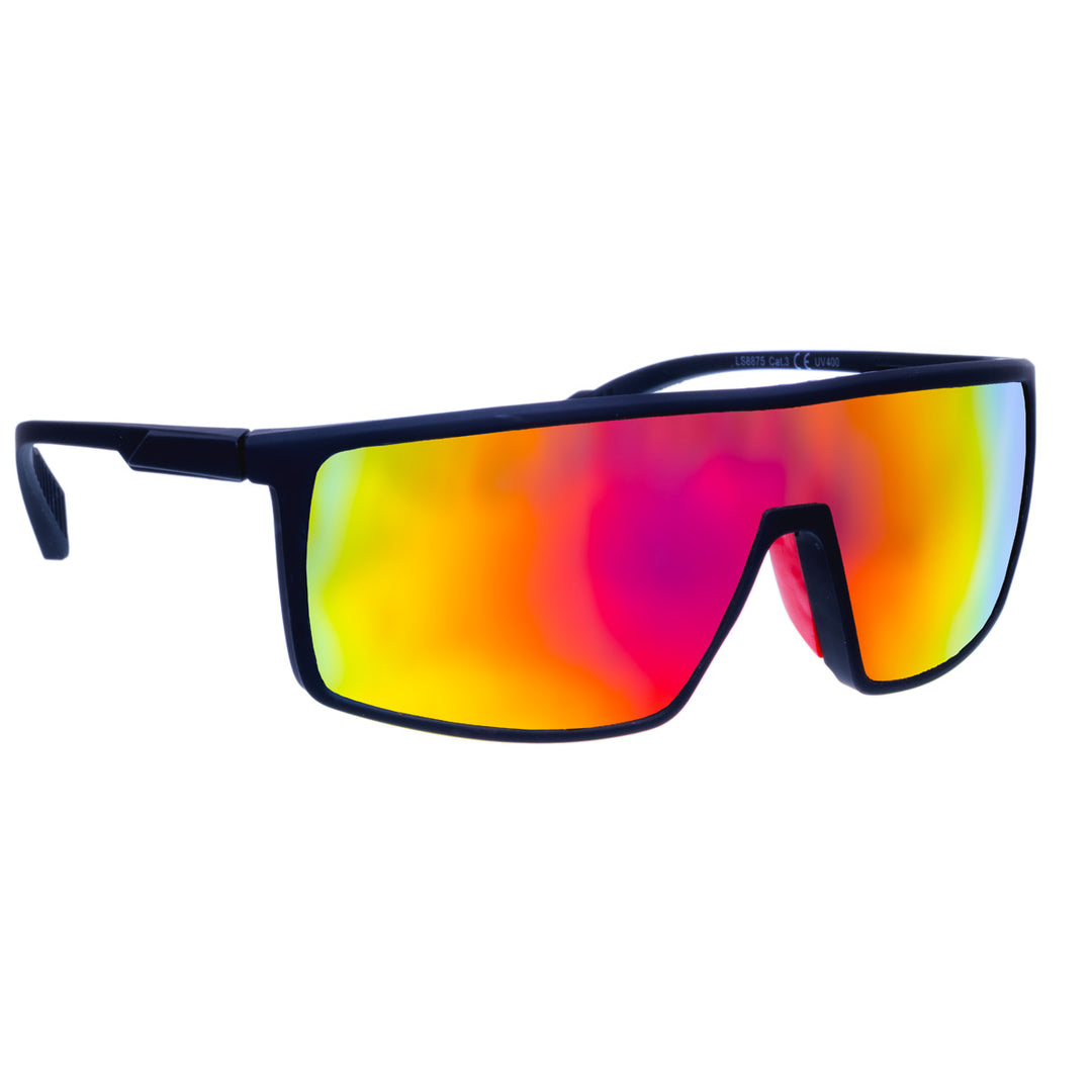 Sportliche bunte Sonnenbrille mit flachem Deckel