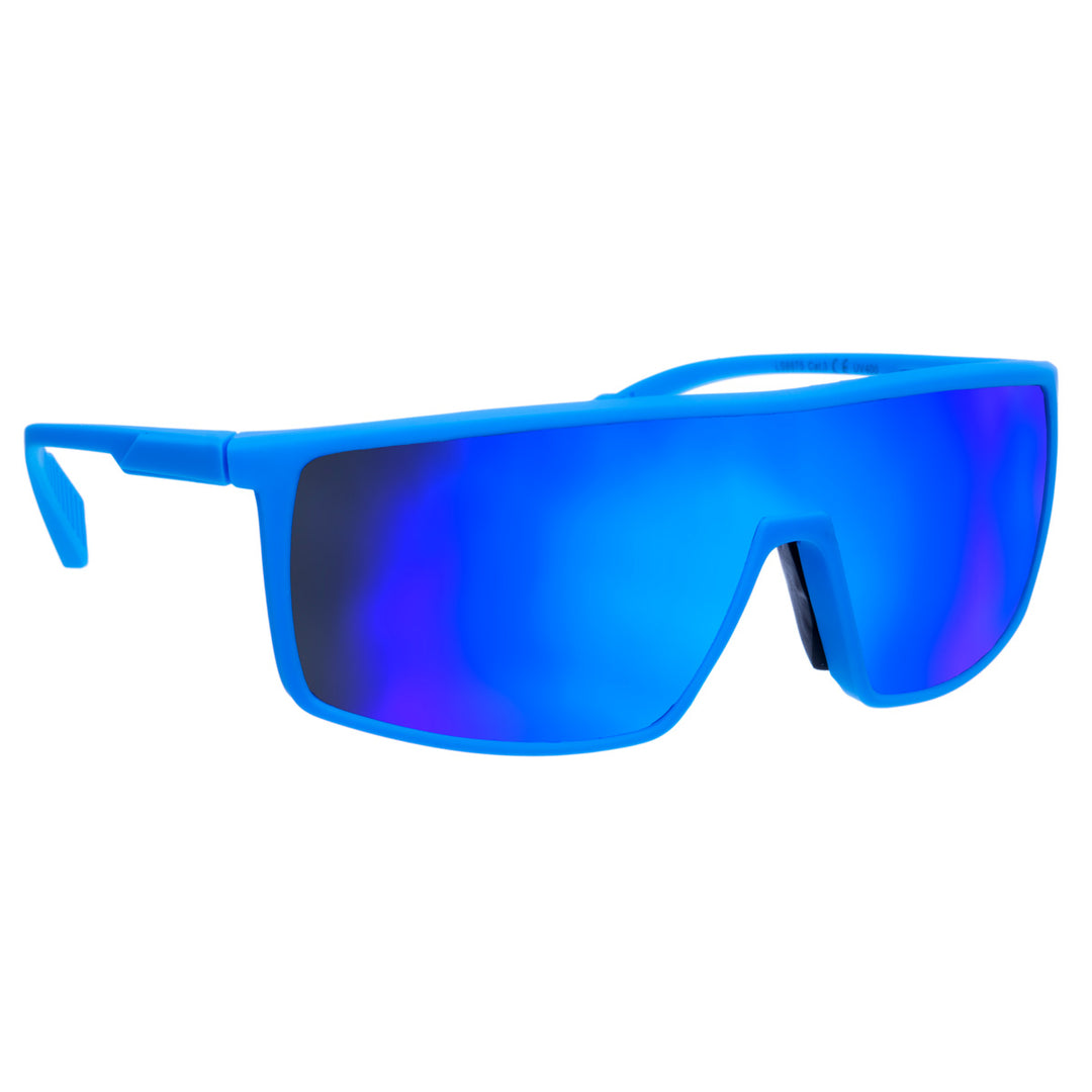 Sportliche bunte Sonnenbrille mit flachem Deckel