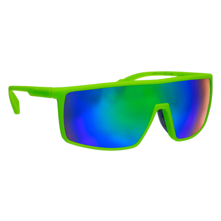 Sportliche bunte Sonnenbrille mit flachem Deckel