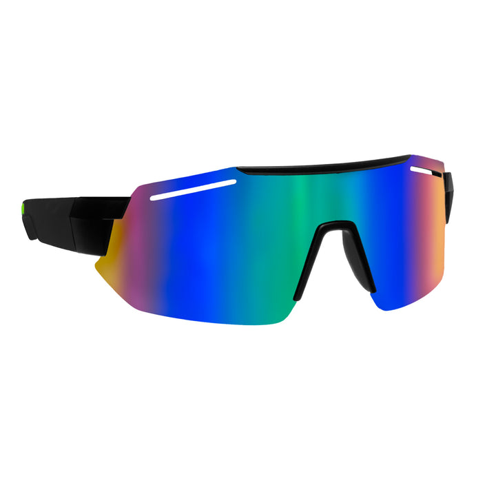 Sporty colorful sunglasses with mirrored lenses