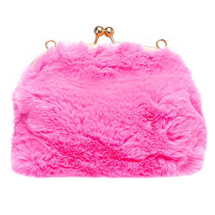 Fluffy stuffed animal big shoulder bag